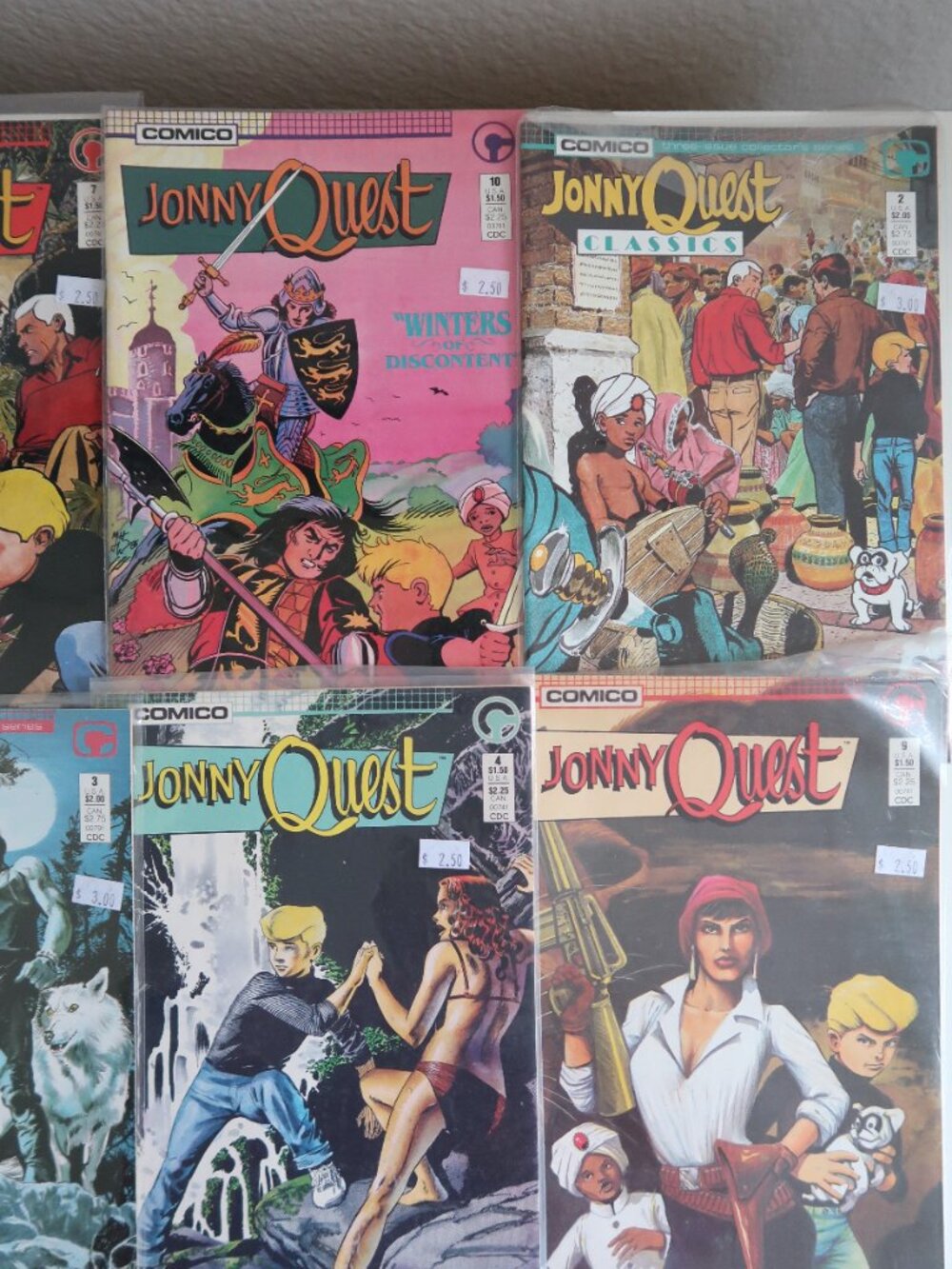 Comico 1980's Jonny Quest Comic Books Lot #2, #3, #4, #7, #9, #10